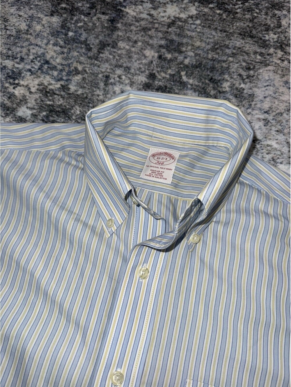 Brooks Brothers 346 Mens 15 2/3 Non Iron Button Down Striped Dress Shirt